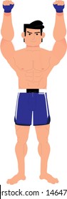 Martial arts fighter isolated vector illustration
