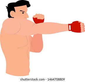 Martial arts fighter isolated vector illustration