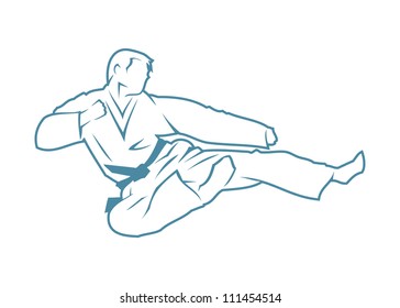 Martial arts fighter - vector illustration