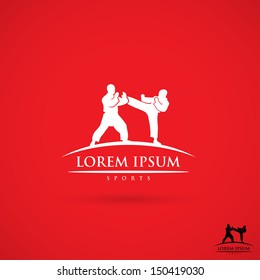 Martial arts fighters sign - vector illustration