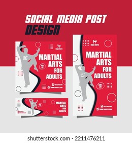 Martial Arts Flyer Or Social Media Post And Karate School Flyer Template Design