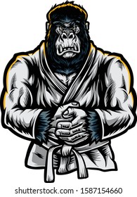 Martial Arts Gorilla Mascot Illustration