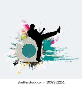 Martial arts. High kick