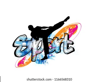 Martial arts. High kick