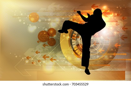 Martial arts. High kick