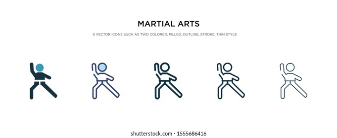 martial arts icon in different style vector illustration. two colored and black martial arts vector icons designed in filled, outline, line and stroke style can be used for web, mobile, ui