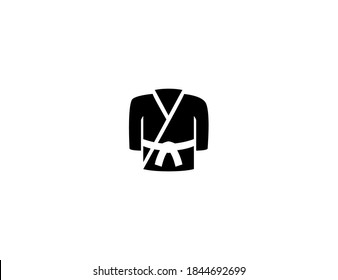 Martial arts uniform vector icon. Isolated kimono illustration