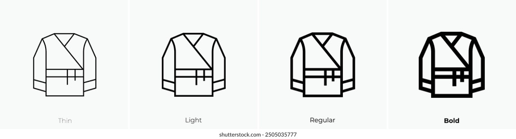 Kampfkunst-Symbol. Dünnes, helles Design im regulären und kühlen Stil, einzeln auf weißem Hintergrund