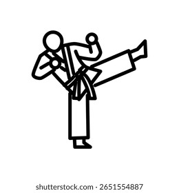 martial arts icon vector, line style icon