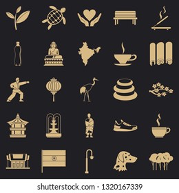 Martial arts icons set. Simple set of 25 martial arts vector icons for web for any design