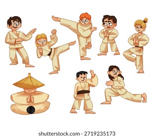 Conjunto de Vector de ilustración de artes marciales