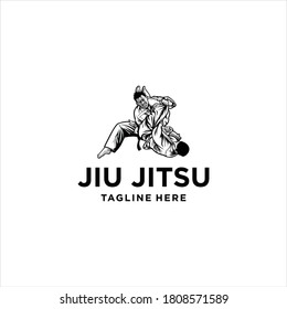 Símbolo del icono del logotipo de Martial Arts jiu jitsu	