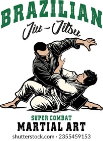 Artes marciales, Jiu-jitsu, vector, diseño de camisetas, arte