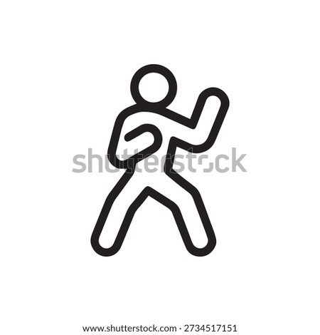 Martial Arts Karate Athlete Vector Icon - Combat Sports Training Silhouette