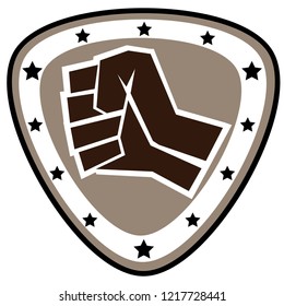 Martial arts. Karate fighters fist logo silhouette Vector. EPS.