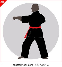 Martial arts. Karate fighters fist logo silhouette Vector. EPS.