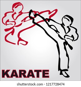 Martial arts. Karate fighters fist logo silhouette Vector. EPS.