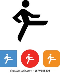 Martial Arts Kickboxer Vector Icon