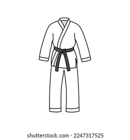 martial arts kimono doodle icon, vector illustration