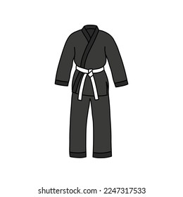 martial arts kimono doodle icon, vector illustration