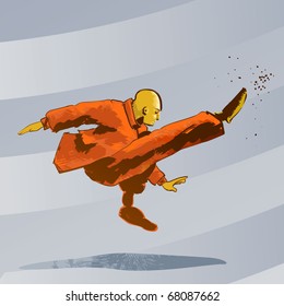 Martial arts - kung fu. Detailed Vector illustration.