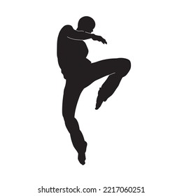 Martial Arts Kung Fu Man Standing Posing Silhouette Vector