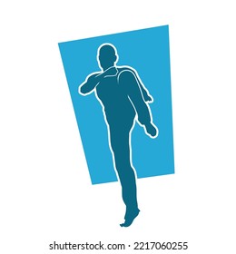 Martial Arts Kung Fu Man Standing Posing Silhouette Vector