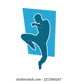 Martial Arts Kung Fu Man Standing Posing Silhouette Vector