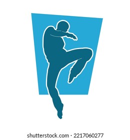 Martial Arts Kung Fu Man Standing Posing Silhouette Vector