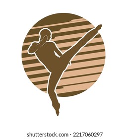 Martial arts kung fu man standing posing silhouette vector