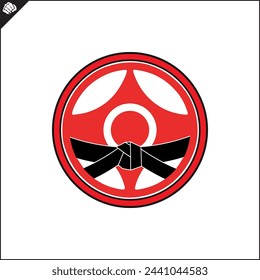 Martial arts, kyokushin karate colored symbol, logo creative design emblem.