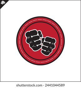 Martial arts, kyokushin karate colored symbol, logo creative design emblem.