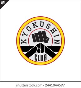 Martial arts, kyokushin karate colored symbol, logo creative design emblem.