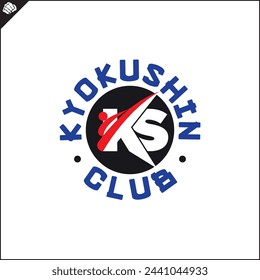 Martial arts, Kyokushinkai karate colored symbol, logo creative design emblem.