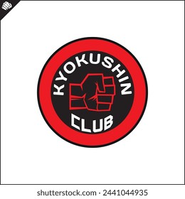 Martial arts, Kyokushinkai karate colored symbol, logo creative design emblem.