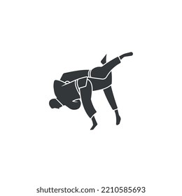 Martial arts logo design template icon vector illustration