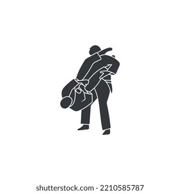 Martial arts logo design template icon vector illustration