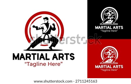 Martial Arts Logo Energetic Combat Athlete Symbol