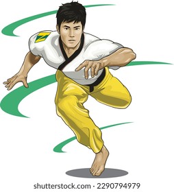 martial arts man. vector illustration. 