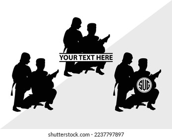 Martial Arts Monogram Vector Illustration Silhouette