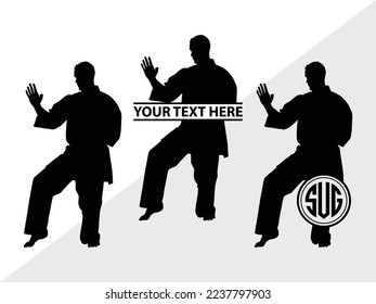 Martial Arts Monogram Vector Illustration Silhouette