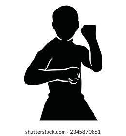 martial arts movement silhouette. vector image