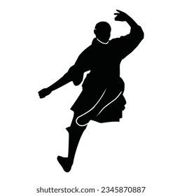 martial arts movement silhouette. vector image