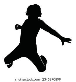 martial arts movement silhouette. vector image