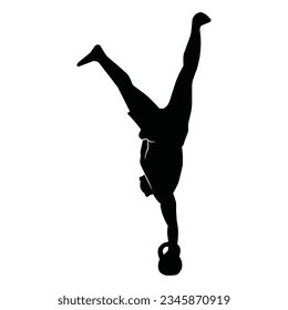 martial arts movement silhouette. vector image