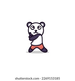 martial arts pandas cute animal logo