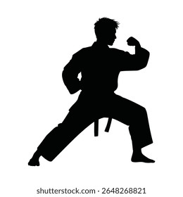 Artes marciais Pose Silhueta Ícone - Karate Stance