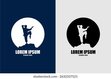 martial arts pose silhouette logo