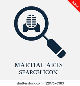 Martial arts search icon. Editable Martial arts search icon for web or mobile.