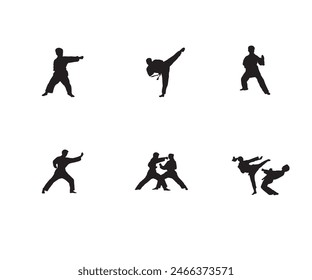 martial arts silhouette bundle for any design purpose